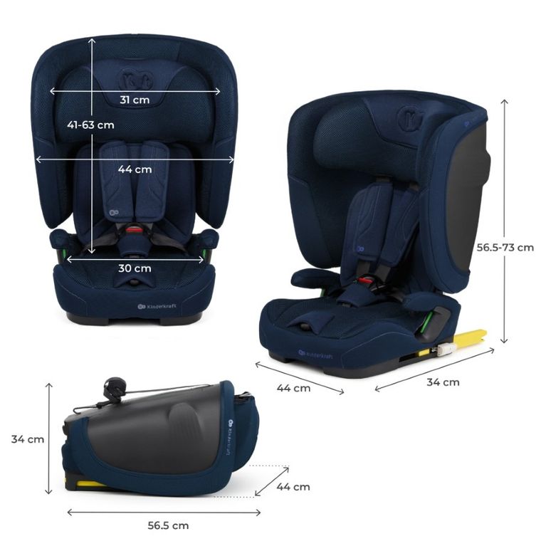 Kinderkraft, FIX2GO, i-Size, scaun auto, Navy, 76-150 cm