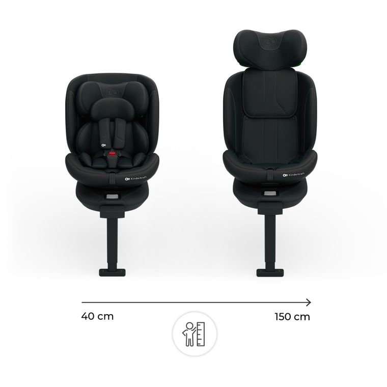 Kinderkraft, I-360 2 Plus, scaun auto, i-Size, negru, 40-150 cm