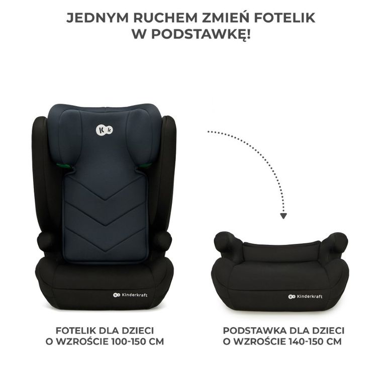 Kinderkraft, I-Spark, scaun auto, 100-150 cm, Black