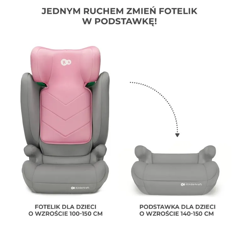Kinderkraft, I-Spark, scaun auto, 100-150 cm, Pink