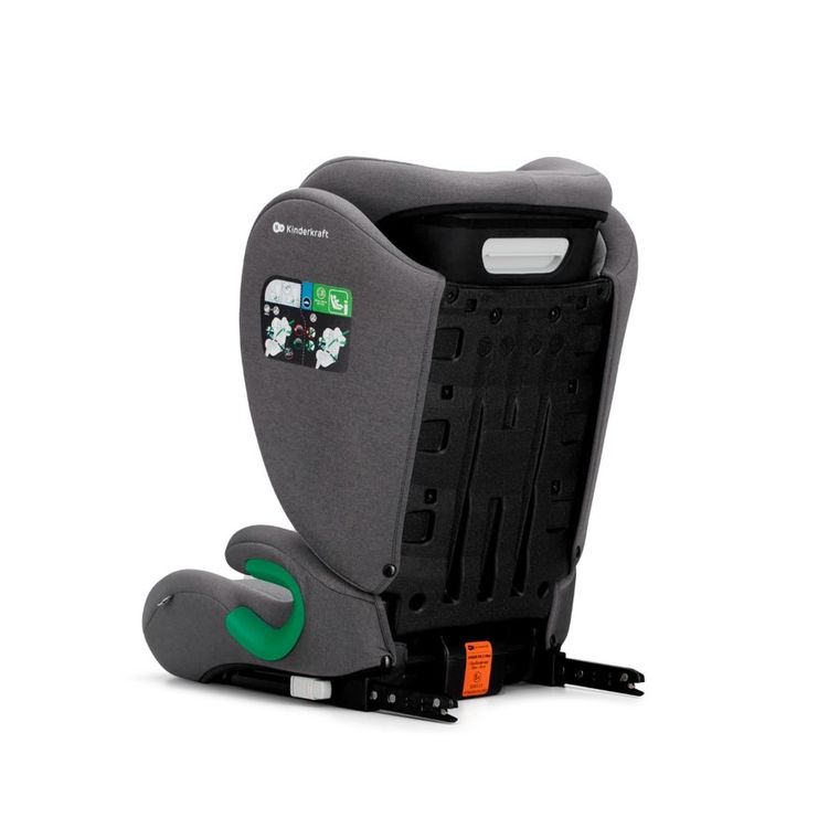 Kinderkraft, Junior Fix 2, I-Size, scaun auto pentru copii, Rocket Grey, 100-150 cm, 15-36 kg