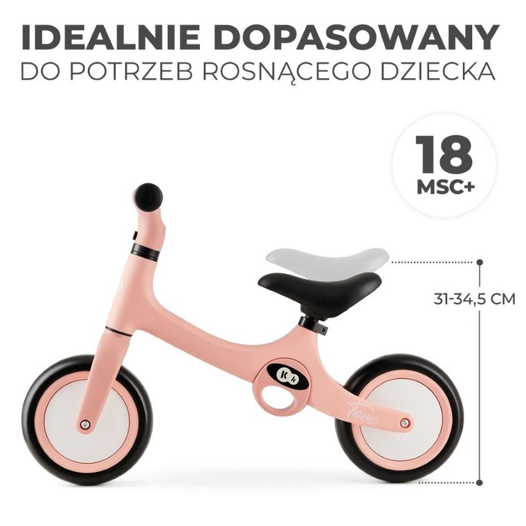 Kinderkraft, Tove, bicicleta fara pedale, Rose Pink