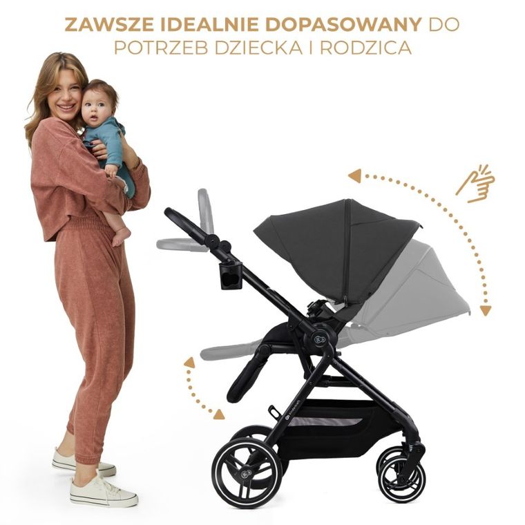 Kinderkraft, Yoxi, carucior multifunctional 2in1, Moonlight Grey