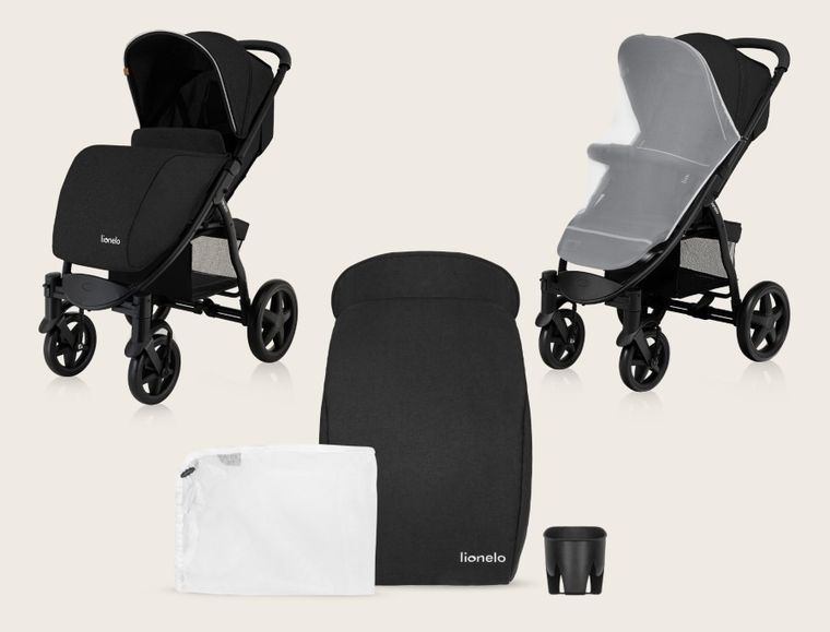 Lionelo, Annet Plus, carucior sport, Black Carbon