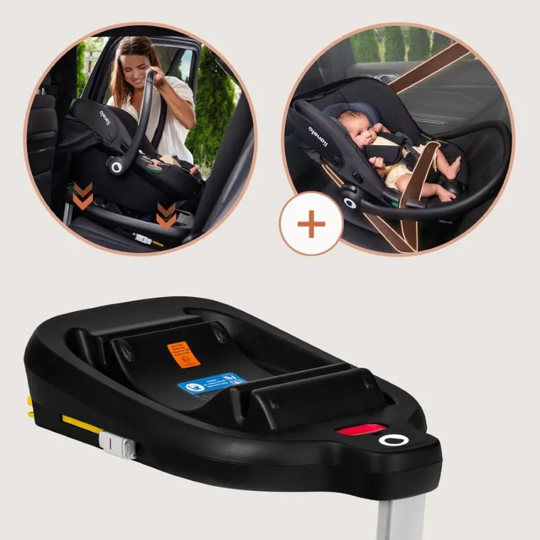 Lionelo, Astrid, i-Size, scaun auto cu baza, Beige Taupe