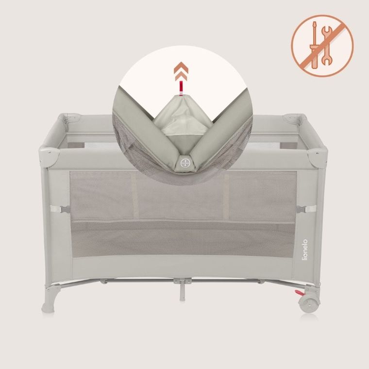 Lionelo, Ellen, patut de calatorie cu extensie mare 3in1, Beige