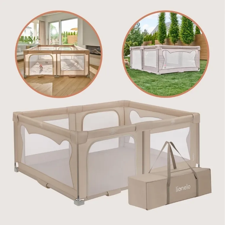 Lionelo, Florence, tarc de joaca pentru copii, Easy Fold, Beige Sand