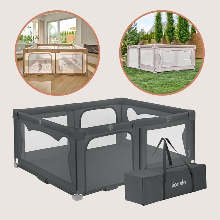 Lionelo, Florence, tarc de joaca pentru copii, Easy Fold, Grey Graphite