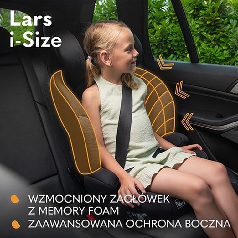 Lionelo, Lars, I-size, scaun auto, 100-150 cm, Sporty Black Red