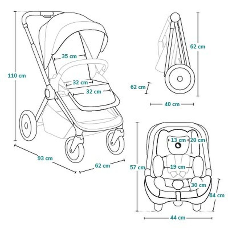 Lionelo, Mika Plus, carucior multifunctional, 2in1, Green Olive