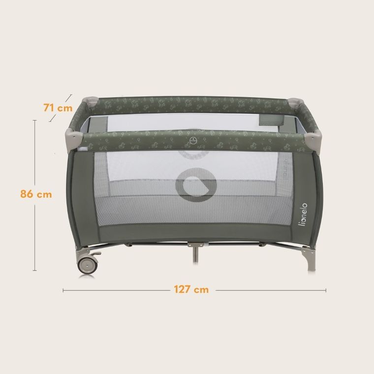 Lionelo, Sven Plus, patut de calatorie cu accesorii, Beige Olive