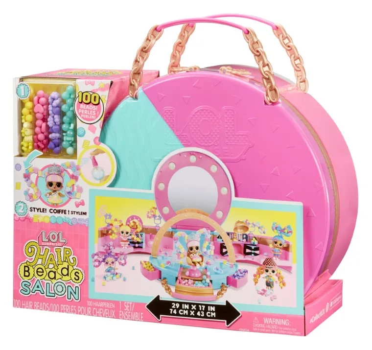 L.O.L. Surprise, Hair Beads Salon, set cu mini papusa