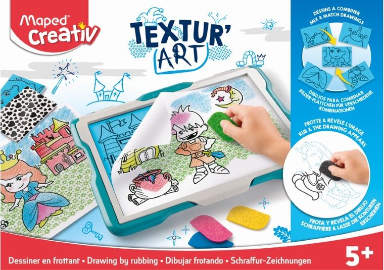 Maped Creativ, Textur'Art, tableta de desenat, set artistic, alb-albastru