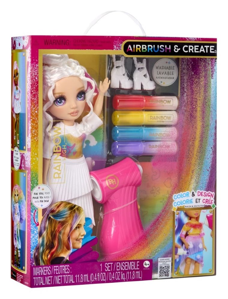 Rainbow High, Air Brush & Create, papusa fashion, Purple Eyes