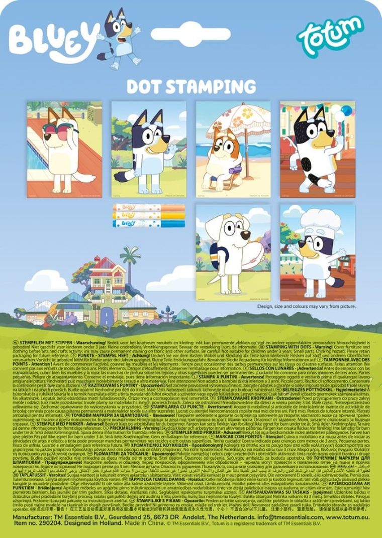 Totum, Bluey, stampile cu puncte, set creativ