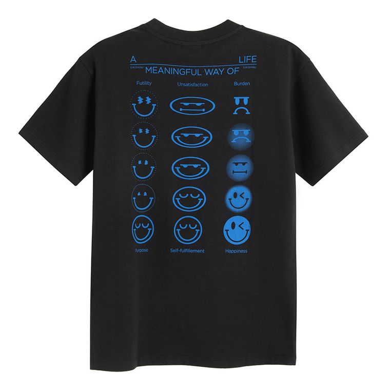 Tricou negru cu croiala relaxed S.W.Smiley NOWEAR