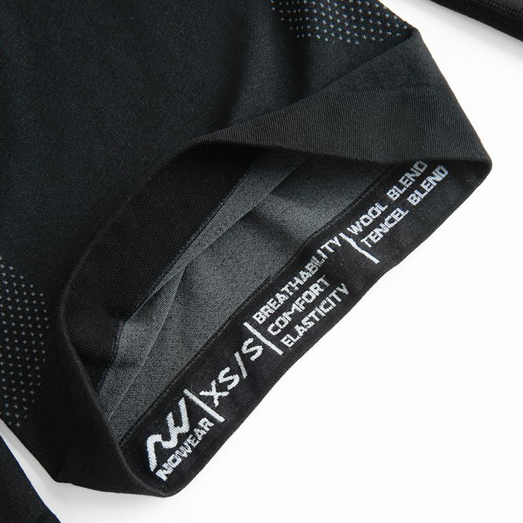 Tricou termoactiv negru cu adaos de lana NOWEAR