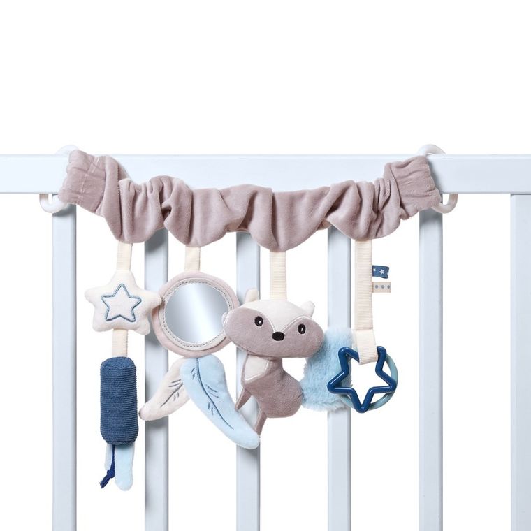 BabyOno, jucarie educativa - agatatoare pentru carucior si scaun auto RACCOON