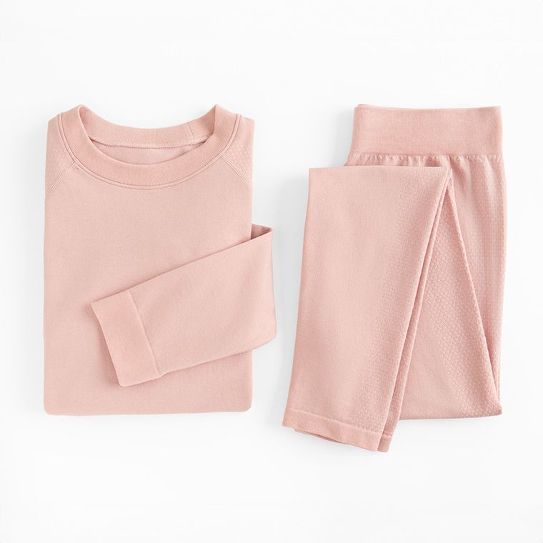 Bluza termoactiva roz cu adaos de lana NOWEAR