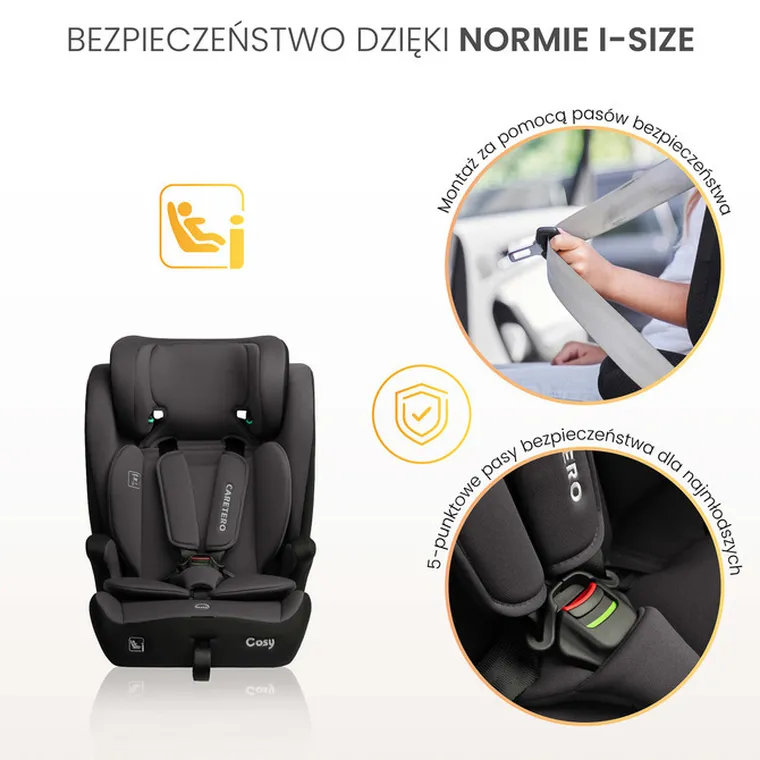 Caretero, Cosy i-Size, scaun auto, roz, 76-150 cm