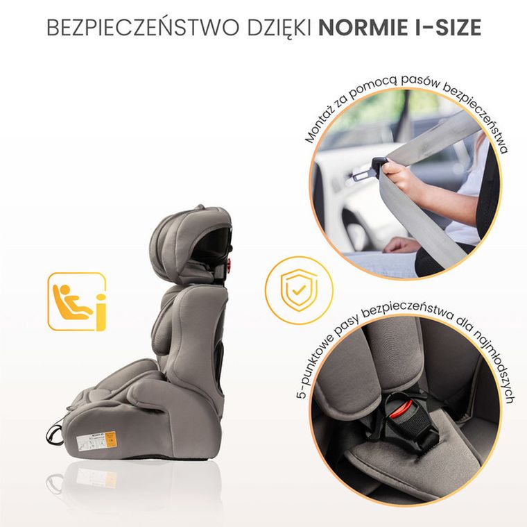 Caretero, Falcon i-Size, scaun auto, grafit, 76-150 cm