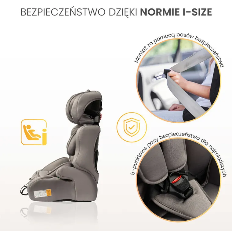 Caretero, Falcon i-Size, scaun auto, negru, 76-150 cm