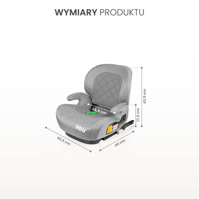 Caretero, Irbis, scaun auto, inaltator, i-Size, bej, 125-150 cm
