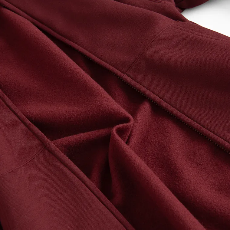 Hanorac oversize bordo cu fermoar unisex NOWEAR