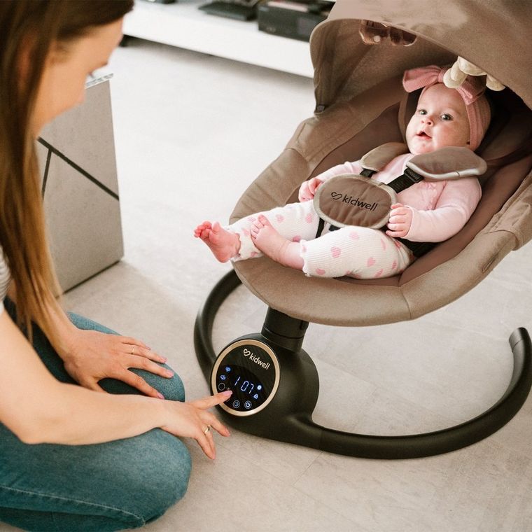 Kidwell, Reve, Scaun electric pentru bebelusi, 2in1, bej-auriu
