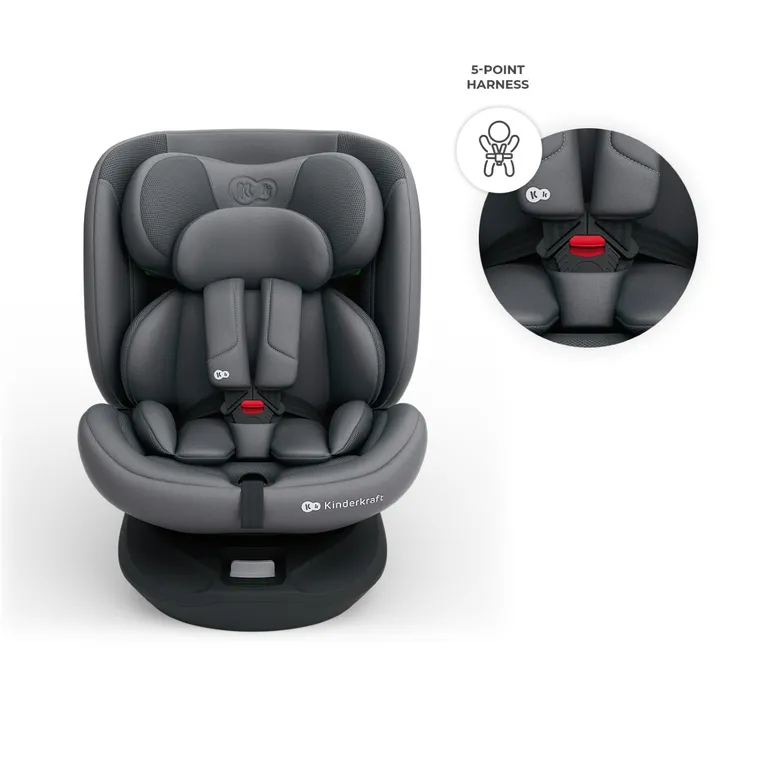 Kinderkraft, I-Grow 2 Plus, scaun auto, i-Size, gri, 40-150 cm