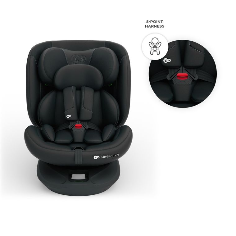 Kinderkraft, I-Grow 2 Plus, scaun auto, i-Size, negru, 40-150 cm