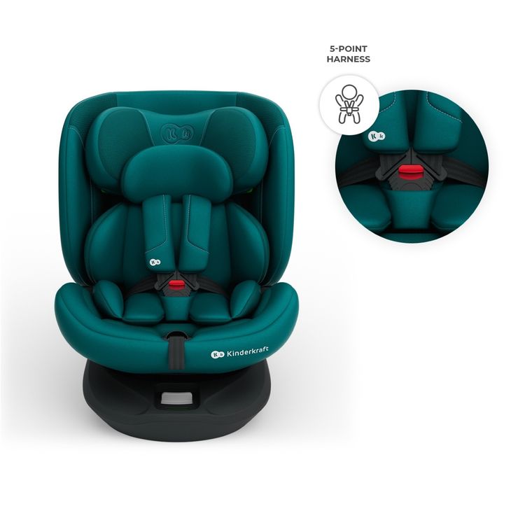 Kinderkraft, I-Grow 2 Plus, scaun auto, i-Size, verde, 40-150 cm