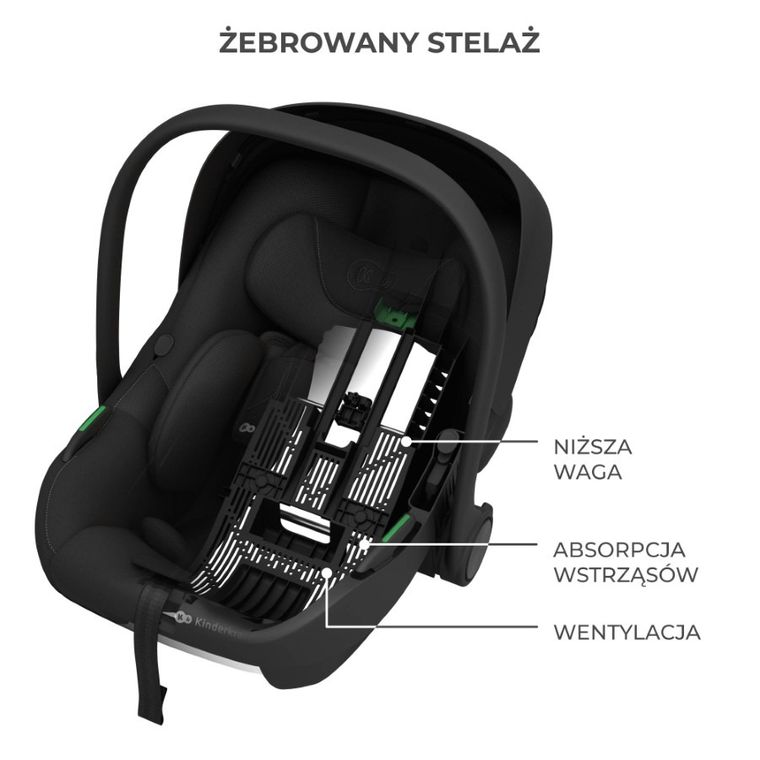 Kinderkraft, I-Lite, scaun auto + baza Endura Safe Fx, 40-87 cm, black