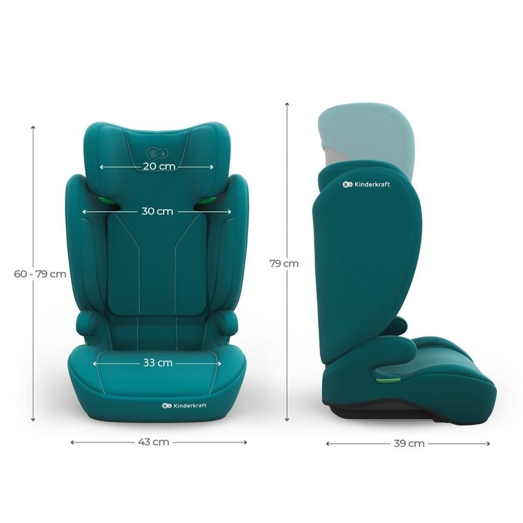 Kinderkraft, I-Spark 2 Plus, i-Size, scaun auto, green, 100-150 cm