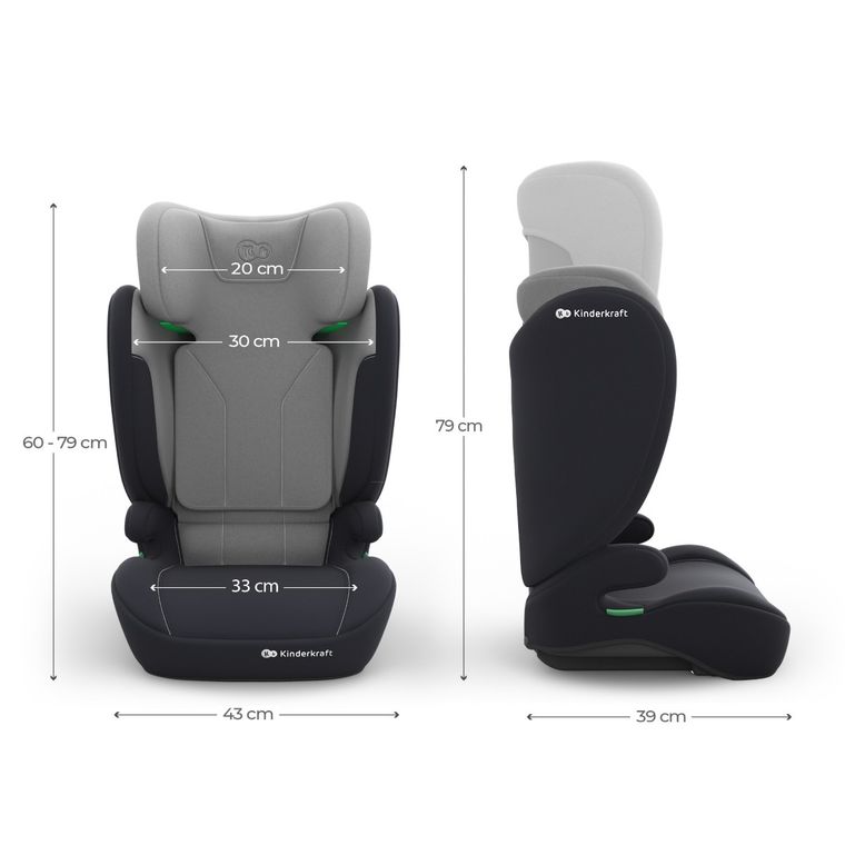 Kinderkraft, I-Spark 2 Plus, i-Size, scaun auto, grey, 100-150 cm