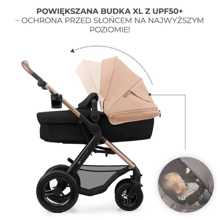 Kinderkraft, Moov 2 Air, carucior multifunctional 3in1, Sand Beige
