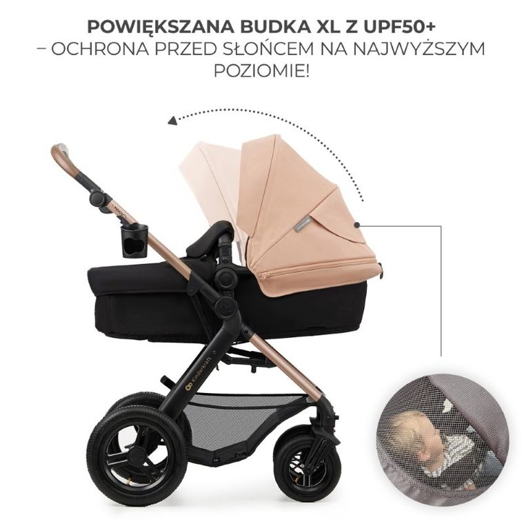 Kinderkraft, Moov 2, Air Wheels, carucior multifunctional 4in1, Sand Beige