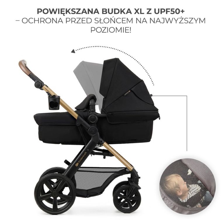 Kinderkraft, Moov 2, carucior multifunctional 3in1, Pure Black