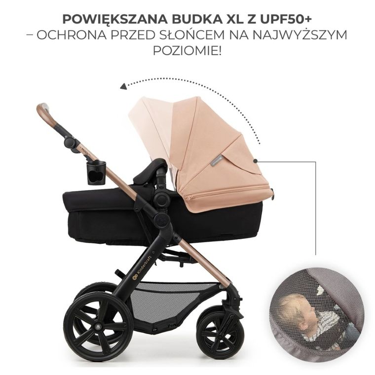 Kinderkraft, Moov 2, carucior multifunctional 3in1, Sand Beige
