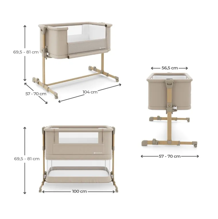 Kinderkraft, Nestee Grow 2, patut suplimentar, beige wood