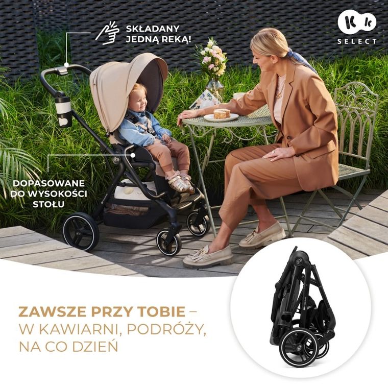 Kinderkraft, Yoxi, carucior multifunctional 2in1, Moonlight Grey