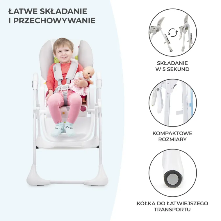 Kinderkraft, Yummy, scaun de masa, gri