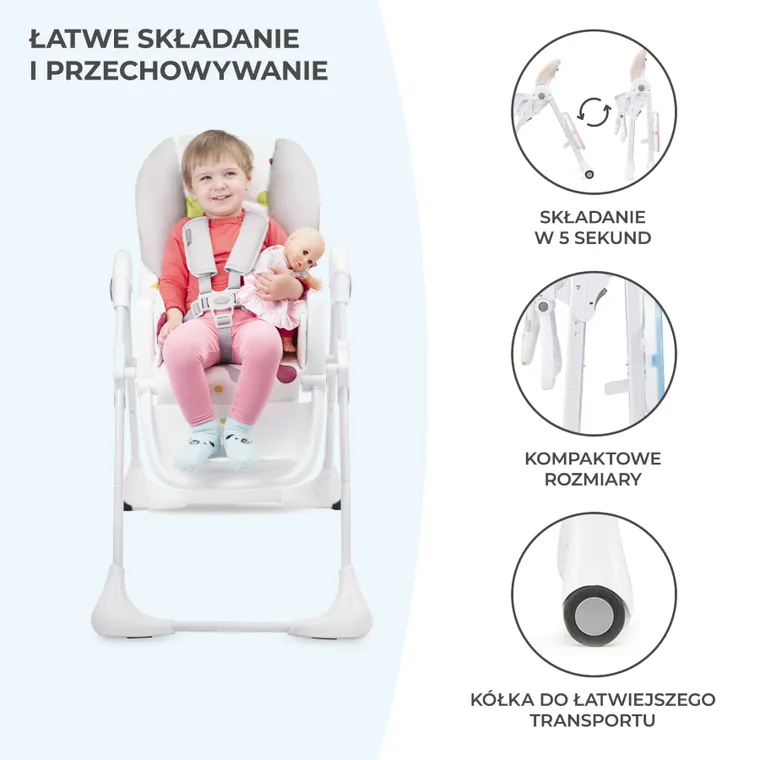 Kinderkraft, Yummy, scaun de masa, roz