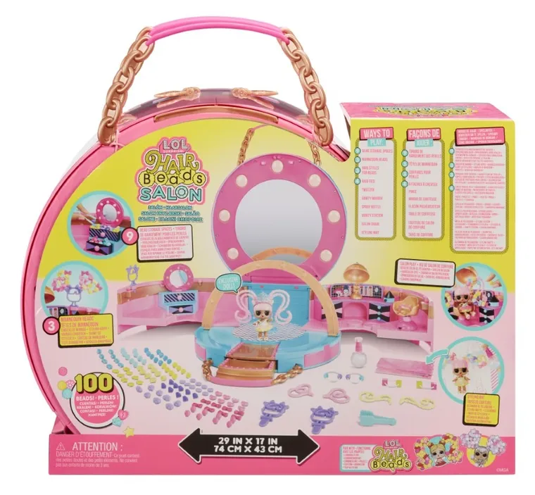 L.O.L. Surprise, Hair Beads Salon, set cu mini papusa