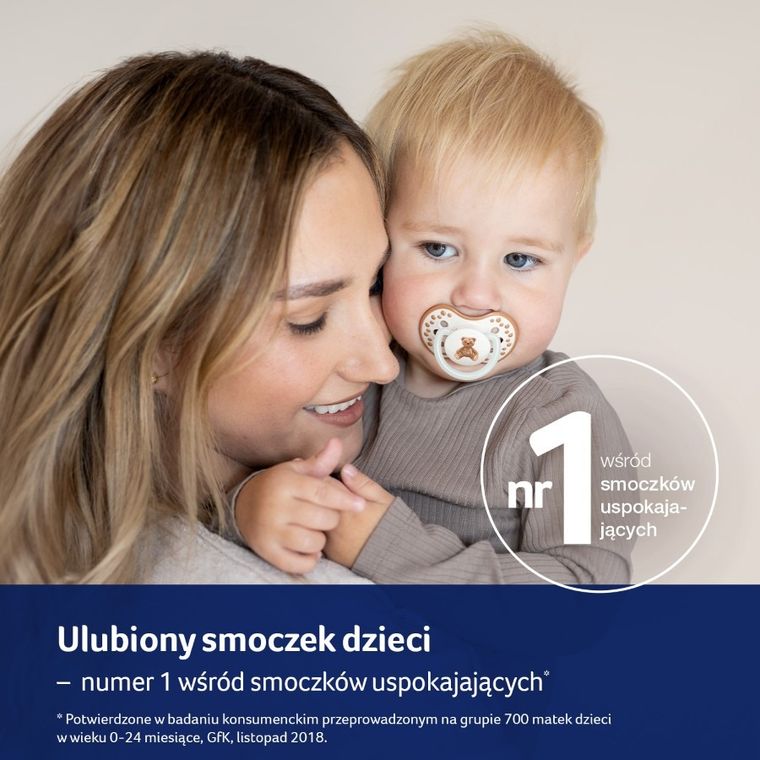 Lovi, Teddy Love, suzeta din silicon, dinamica, 0-6 luni, 2 buc.