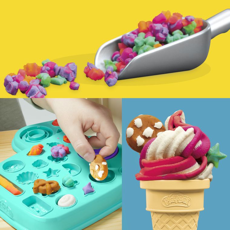 Play-Doh, Rainbow Swirl Ice Cream, set creativ de joaca
