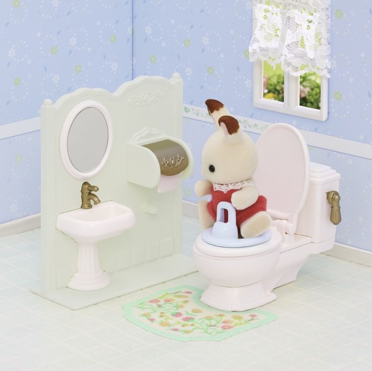 Sylvanian Families, Baie cu toaleta, set cu figurine, 5740