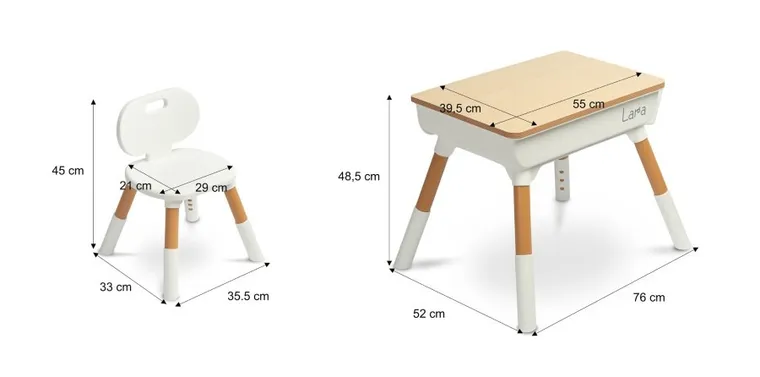 Toyz, Lara, masa si scaun pentru copii, lemn