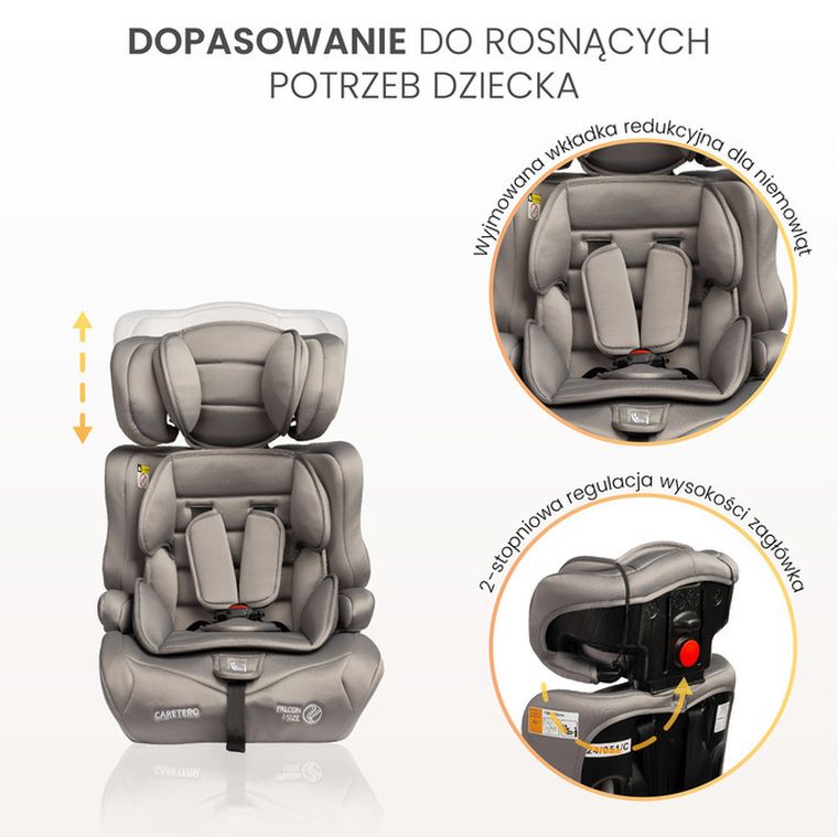 Caretero, Falcon i-Size, scaun auto, grafit, 76-150 cm
