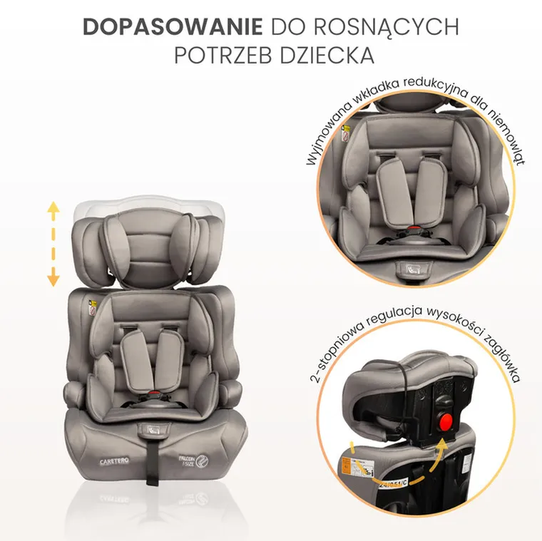 Caretero, Falcon i-Size, scaun auto, roz, 76-150 cm